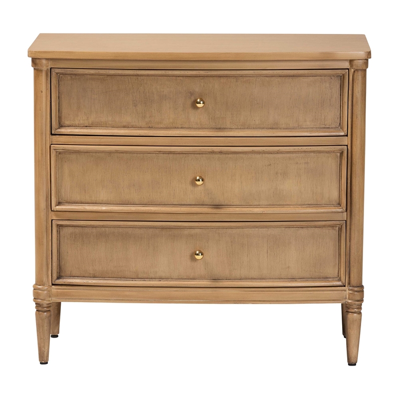 bali & pari Karmel Chest 3-Drawer Storage Chest with Curved Front and Legs