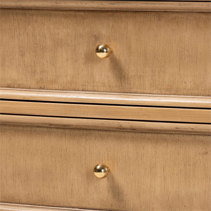 bali & pari Karmel Chest 3-Drawer Storage Chest with Curved Front and Legs