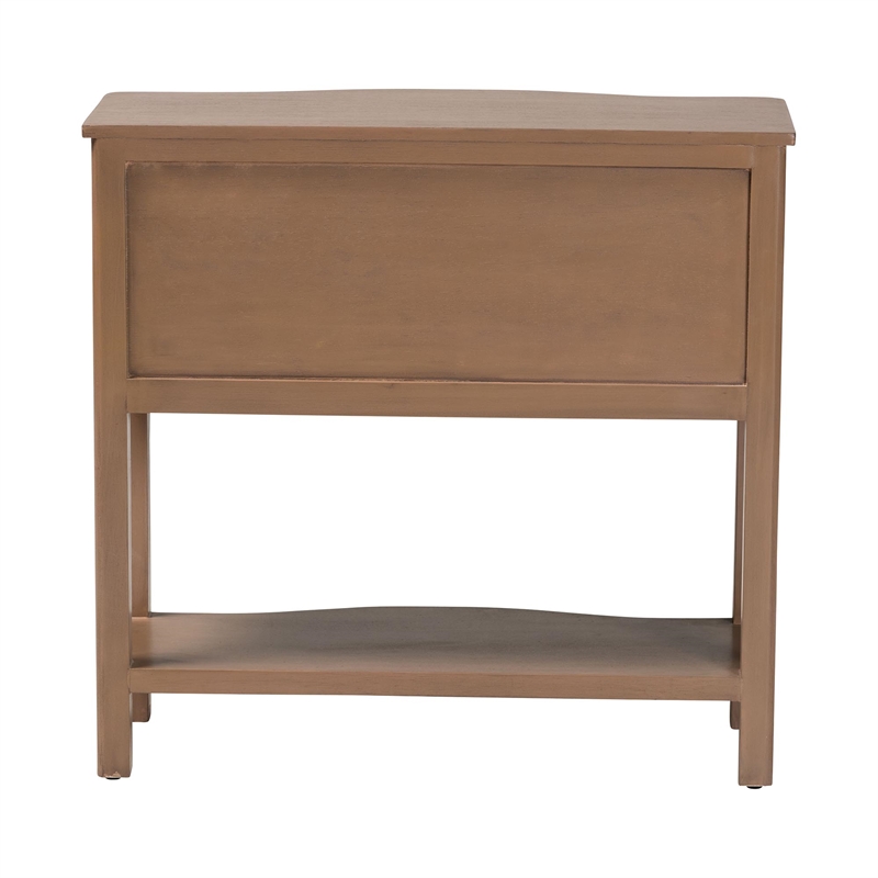 bali & pari Kelila Console Table with Curved Front 2-Drawer Entryway Table