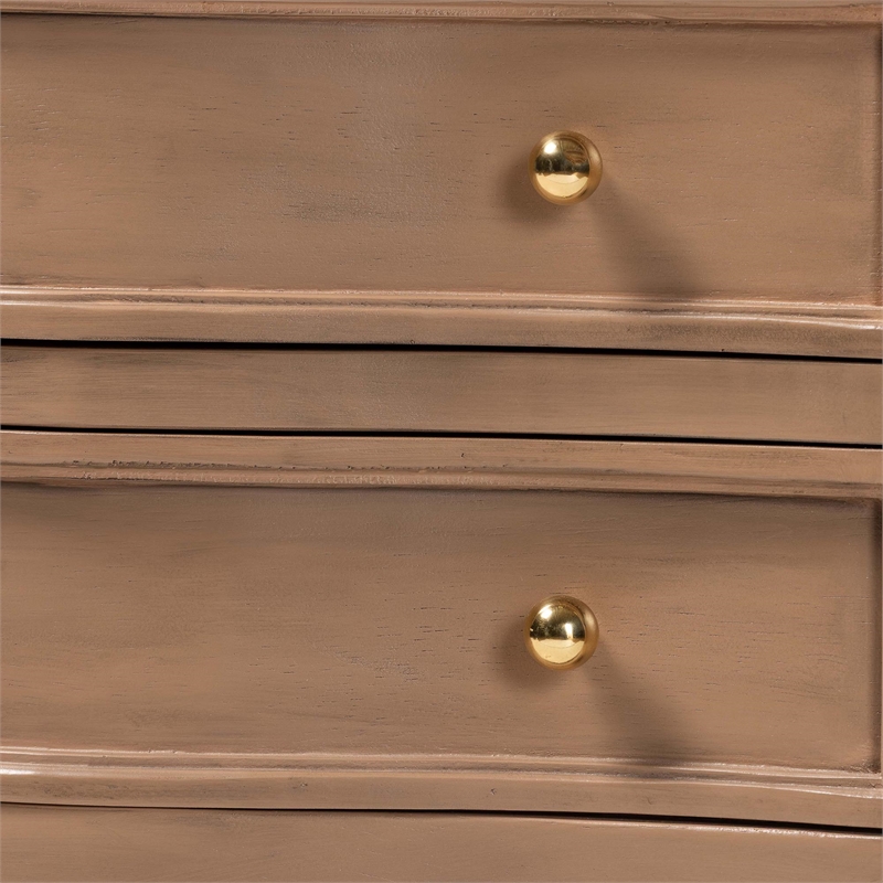 bali & pari Kelila Console Table with Curved Front 2-Drawer Entryway Table