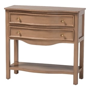 bali & pari Kelila Console Table with Curved Front 2-Drawer Entryway Table
