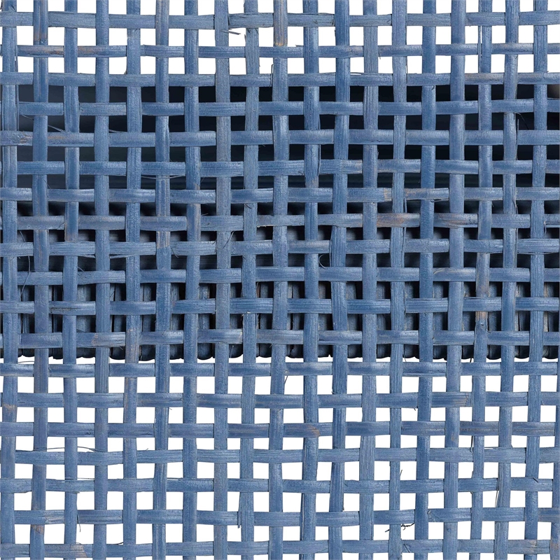 bali & pari Vivan Natural Rattan Storage Cabinet 2-Tier Accent Cabinet Navy Blue