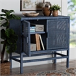 bali & pari Vivan Natural Rattan Storage Cabinet 2-Tier Accent Cabinet Navy Blue