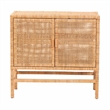bali & pari Vivan Natural Rattan Storage Cabinet 2-Tier Accent Cabinet Brown