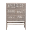 bali & pari Vivan Natural Rattan Storage Cabinet 3-Tier Accent Cabinet Grey