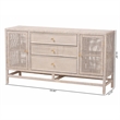 bali & pari Vivan Natural Rattan Storage Cabinet 3-Drawer Accent Cabinet Grey