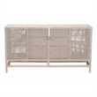 bali & pari Vivan Natural Rattan Storage Cabinet 3-Drawer Accent Cabinet Grey