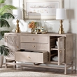 bali & pari Vivan Natural Rattan Storage Cabinet 3-Drawer Accent Cabinet Grey