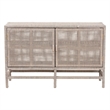 bali & pari Vivan Natural Rattan Storage Cabinet 2-Tier Accent Cabinet Grey