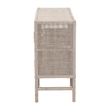 bali & pari Vivan Natural Rattan Storage Cabinet 2-Tier Accent Cabinet Grey