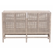 bali & pari Vivan Natural Rattan Storage Cabinet 2-Tier Accent Cabinet Grey