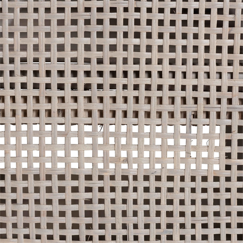 bali & pari Vivan Natural Rattan Storage Cabinet 2-Tier Accent Cabinet Grey