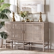 bali & pari Vivan Natural Rattan Storage Cabinet 2-Tier Accent Cabinet Grey