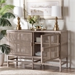 bali & pari Vivan Natural Rattan Storage Cabinet 2-Tier Accent Cabinet Grey