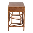 bali & pari Basile Marbled Tortoise Natural Rattan Desk 2-Drawer Writing Desk