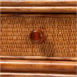 bali & pari Basile Marbled Tortoise Natural Rattan Desk 2-Drawer Writing Desk