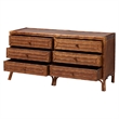 bali & pari Basile Natural Rattan Dresser 6-Drawer Horizontal Storage Cabinet
