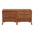 bali & pari Basile Natural Rattan Dresser 6-Drawer Horizontal Storage Cabinet