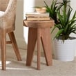 bali & pari Sayen Acacia Wood Multipurpose Accent Stool Sculptural End Table