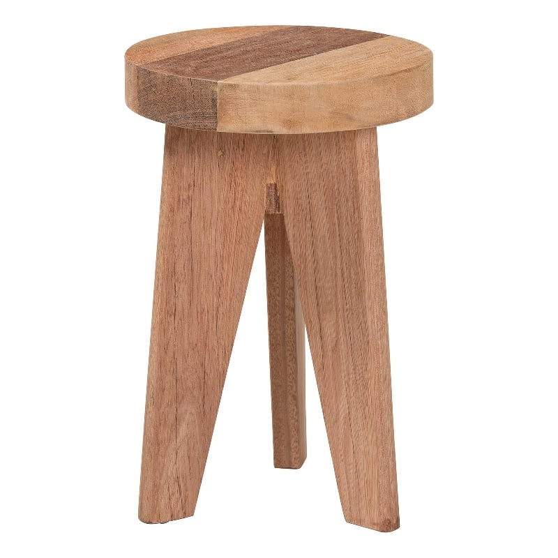 bali & pari Sayen Acacia Wood Multipurpose Accent Stool Sculptural End Table