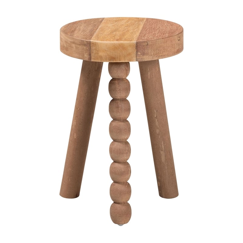 bali & pari Sihu Acacia Wood Multipurpose Accent Stool Sculptural End Table
