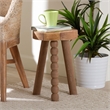 bali & pari Sihu Acacia Wood Multipurpose Accent Stool Sculptural End Table