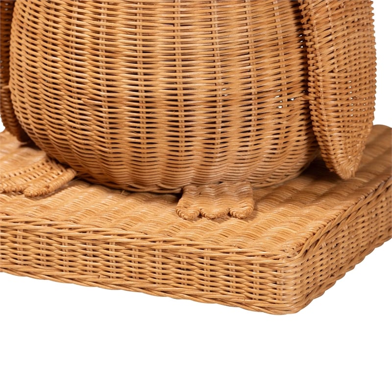 bali & pari Pembroke Penguin End Table Rattan Sculptural Accent Side Table