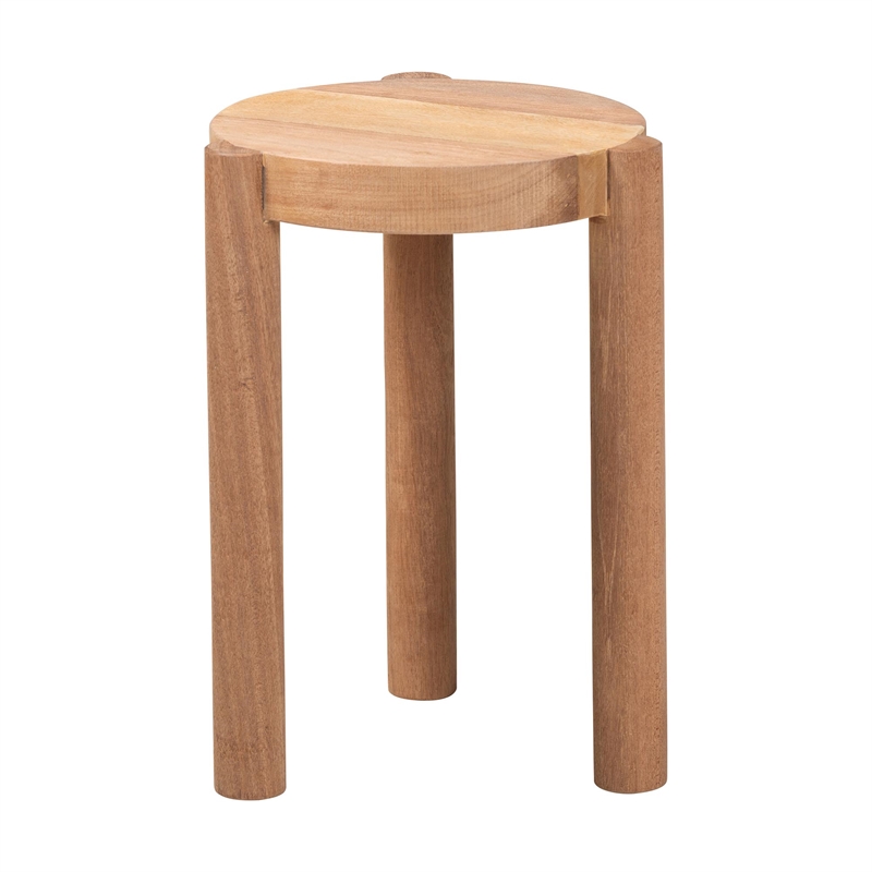 bali & pari Shadi Acacia Wood Multipurpose Accent Stool Sculptural End Table