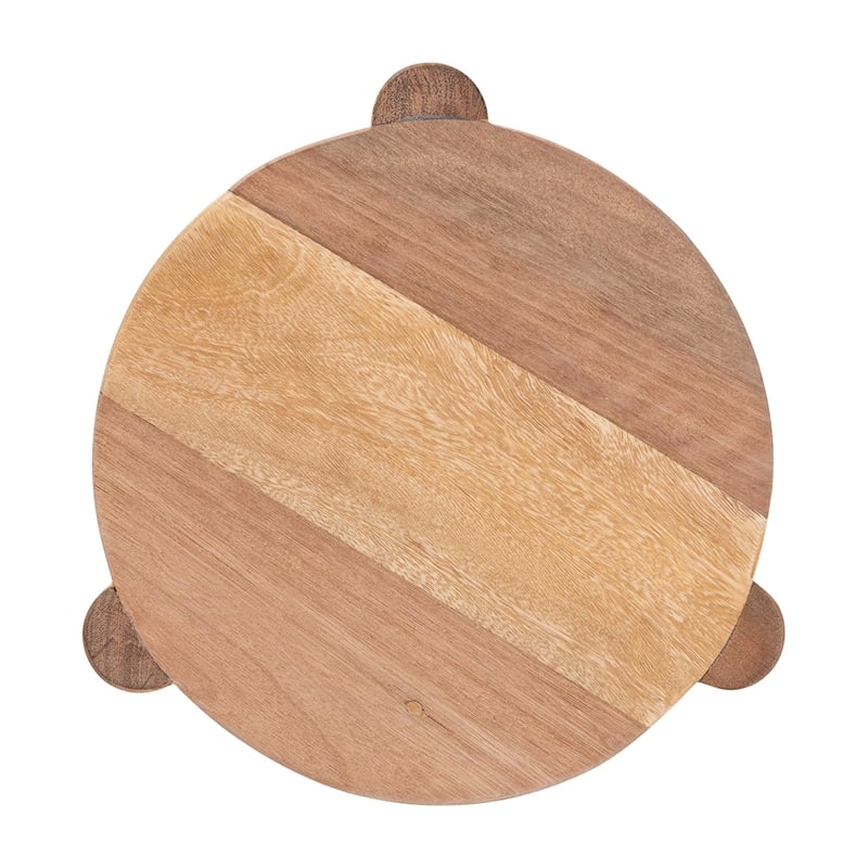 bali & pari Shadi Acacia Wood Multipurpose Accent Stool Sculptural End Table