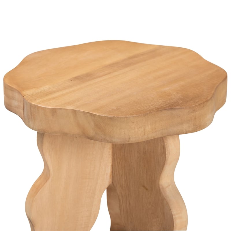 bali & pari Sino Acacia Wood Multipurpose Accent Stool Sculptural End Table