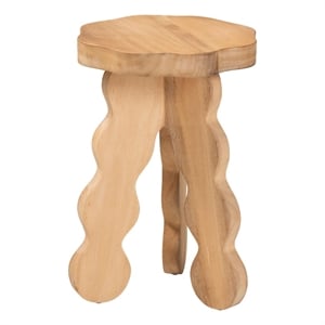 bali & pari Sino Acacia Wood Multipurpose Accent Stool Sculptural End Table