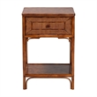 bali & pari Basile Marbled Tortoise Natural Rattan End Table Accent Table