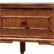 bali & pari Basile Marbled Tortoise Natural Rattan End Table Accent Table