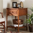 bali & pari Basile Marbled Tortoise Natural Rattan End Table Accent Table