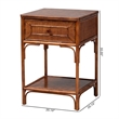 bali & pari Basile Marbled Tortoise Natural Rattan End Table Accent Table