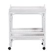 bali & pari Lombok Natural Rattan Wine Cart 2-Tier Mobile Bar Cart White