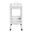 bali & pari Lombok Natural Rattan Wine Cart 2-Tier Mobile Bar Cart White