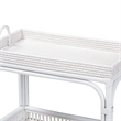 bali & pari Lombok Natural Rattan Wine Cart 2-Tier Mobile Bar Cart White