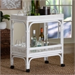 bali & pari Lombok Natural Rattan Wine Cart 2-Tier Mobile Bar Cart White
