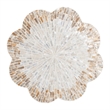 bali & pari Beile Capiz Shell Pedestal End Table Scalloped Accent Table