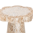 bali & pari Beile Capiz Shell Pedestal End Table Scalloped Accent Table