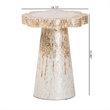 bali & pari Beile Capiz Shell Pedestal End Table Scalloped Accent Table