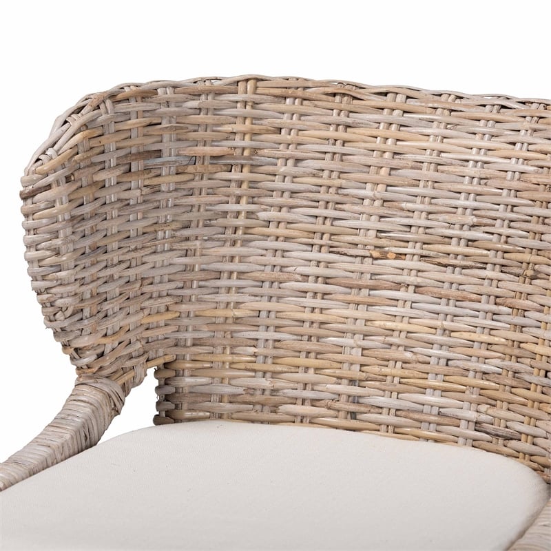 bali & pari Niesha Kubu Rattan Counter Stool with Cushion Accent Stool
