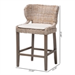 bali & pari Niesha Kubu Rattan Counter Stool with Cushion Accent Stool