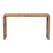 bali & pari Alda Handwoven Seagrass Console Table Wicker Waterfall Accent Table