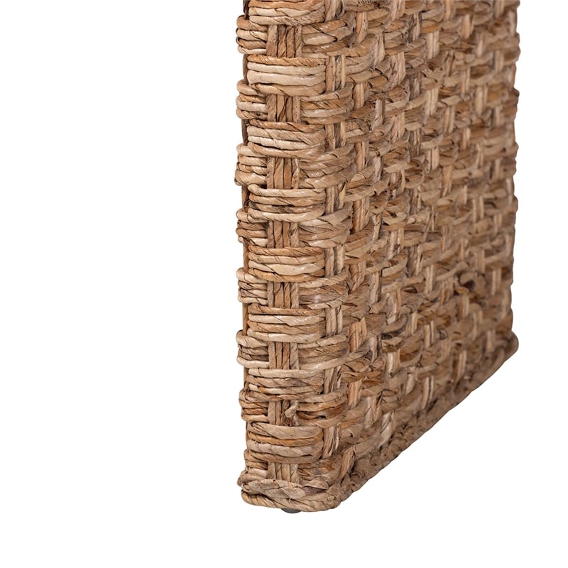bali & pari Alda Handwoven Seagrass Console Table Wicker Waterfall Accent Table