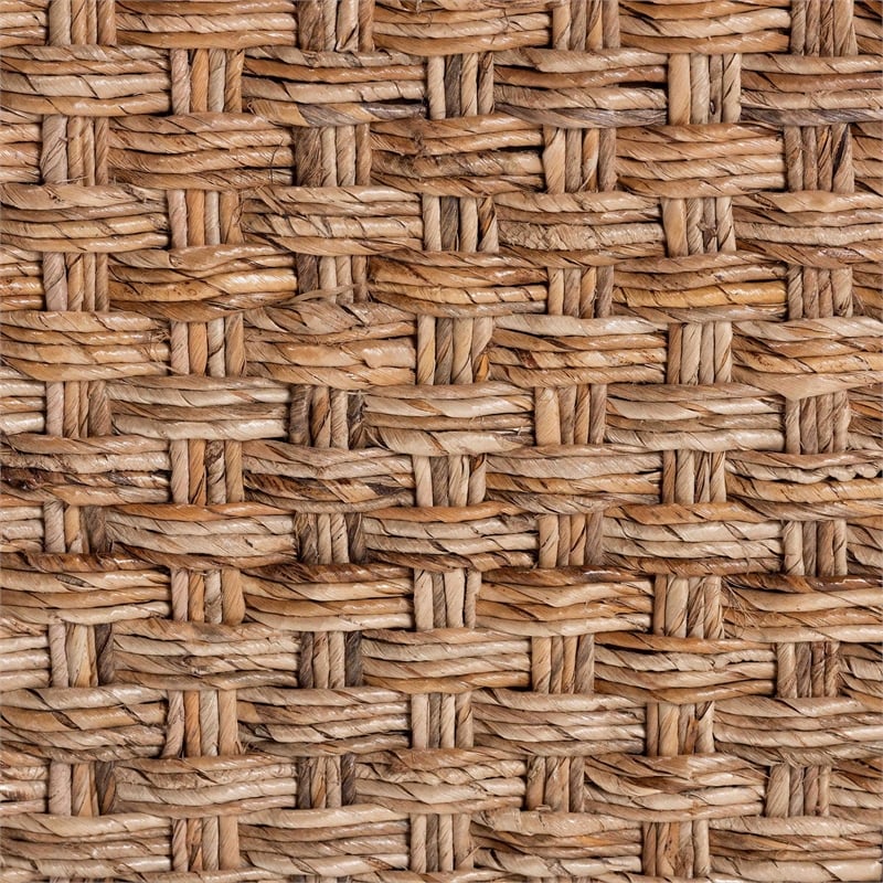 bali & pari Alda Handwoven Seagrass Console Table Wicker Waterfall Accent Table