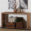 bali & pari Alda Handwoven Seagrass Console Table Wicker Waterfall Accent Table