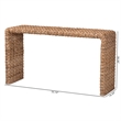 bali & pari Alda Handwoven Seagrass Console Table Wicker Waterfall Accent Table