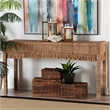 bali & pari Fiona Handwoven Seagrass Console Table Coastal Boho Accent Table